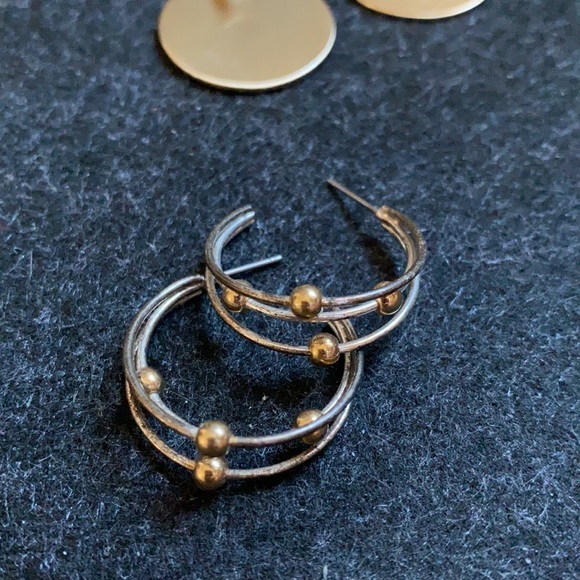 Golden various style vintage earrings lot - Picture 4 of 14